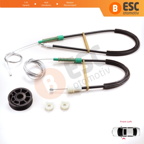 Volvo C70 MK1 872 1996-2002 2-Kapı Coupe 9467884 İçin Sol Cam Kriko Tamir Seti